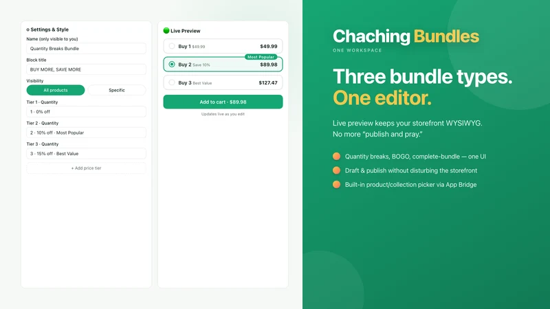 Chaching: Bundles & Discounts
