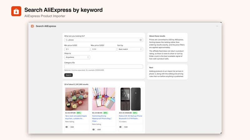 AliExpress Product Importer