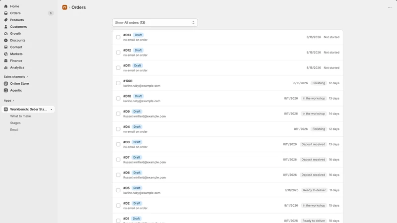 Workbench: Order Status