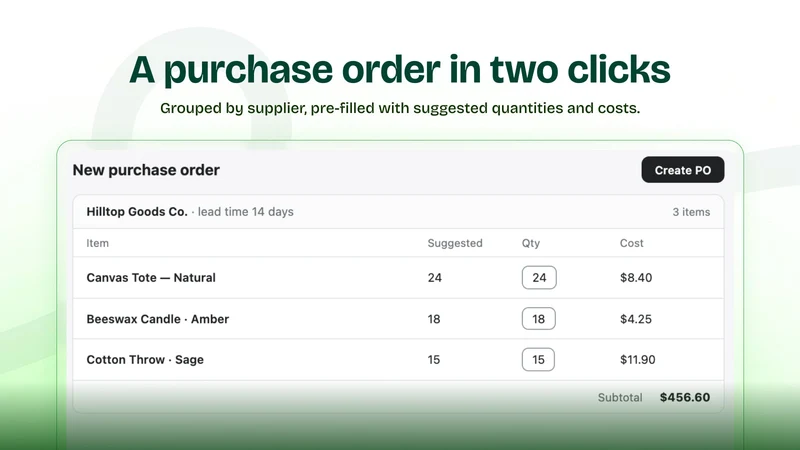 StockCue: Inventory Planner