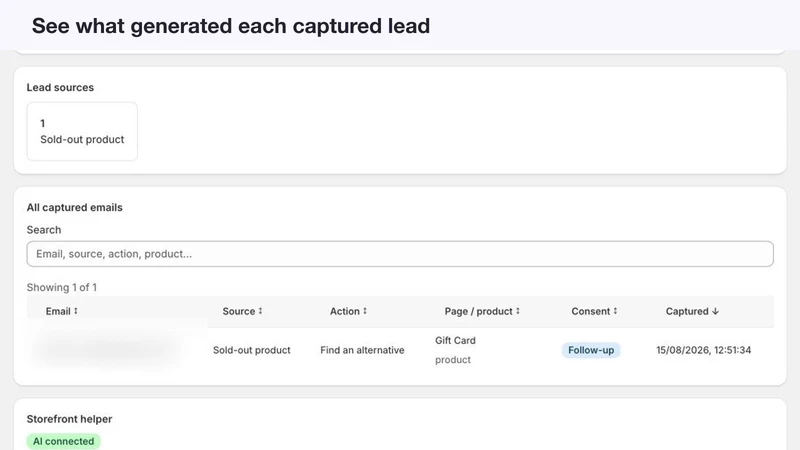 ShopLead AI: Capture Emails