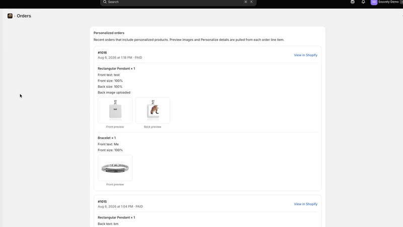 Souvely: Product Personalizer