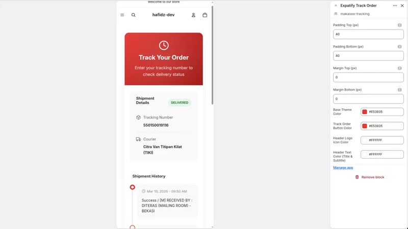 Makasee Order Tracking App