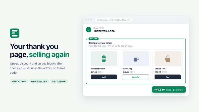 Encore Thank You Page Upsell