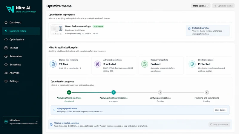Nitro AI Store Speed Optimizer