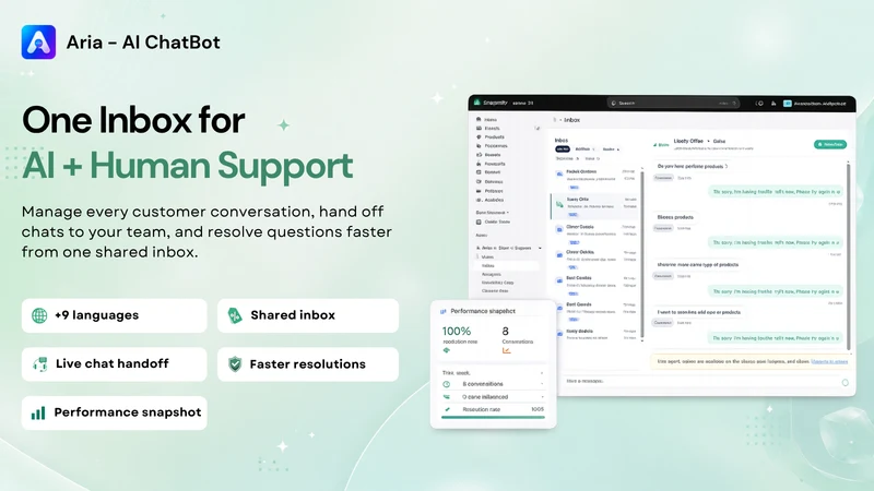 Aria AI Chatbot & Live Chat