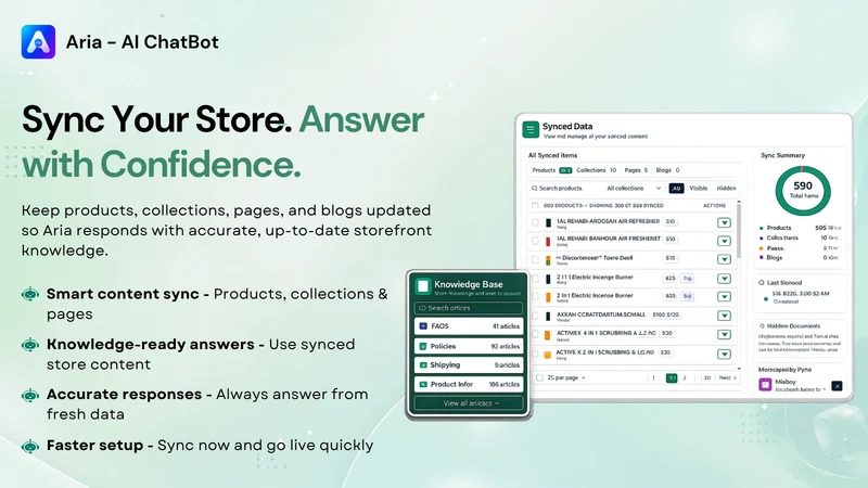 Aria AI Chatbot & Live Chat