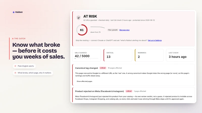 Rabbot: SEO & Feed Monitor