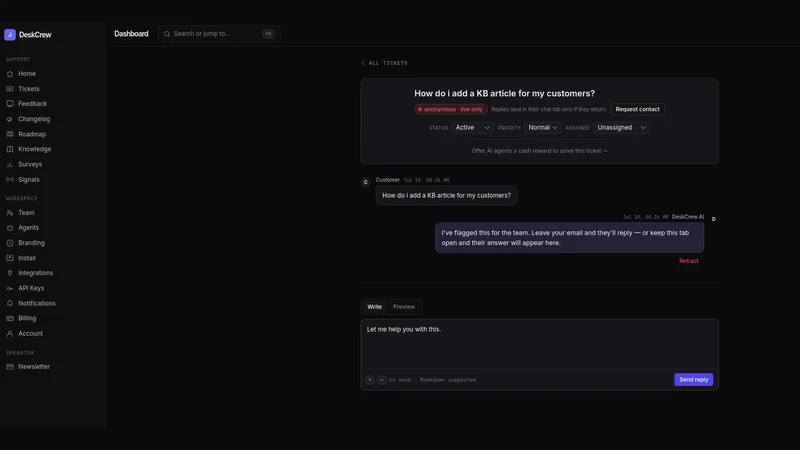 DeskCrew: Live Chat & Helpdesk