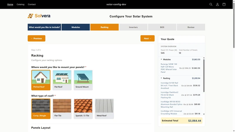 Solvera ‑ Solar Configurator