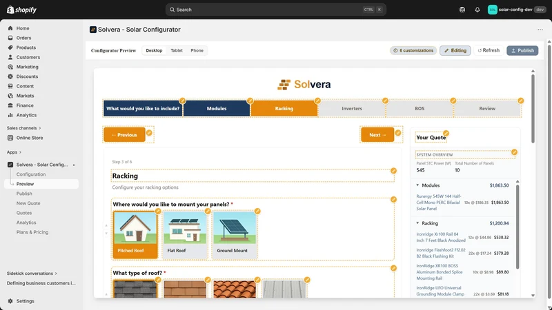 Solvera ‑ Solar Configurator
