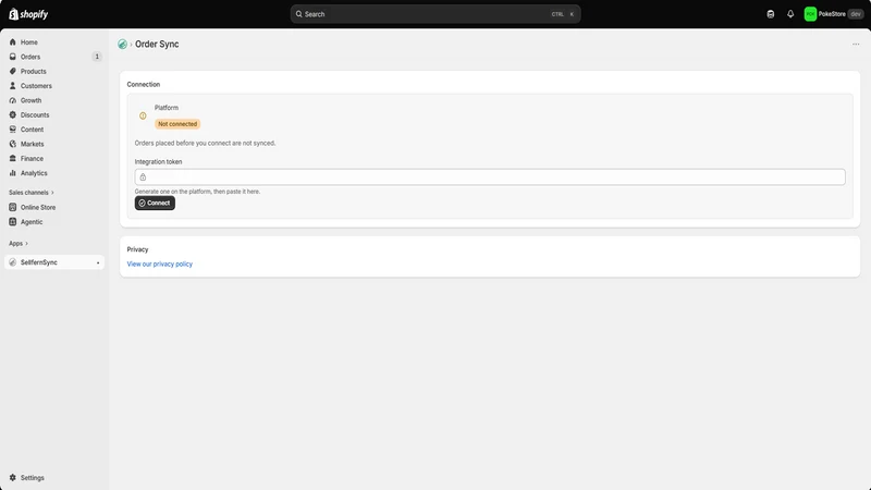 Sellfern Sync Order