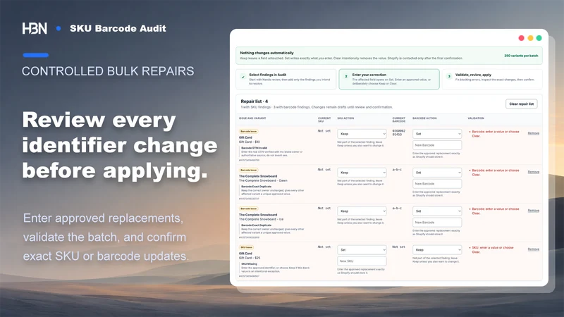 HBN: SKU Barcode Audit