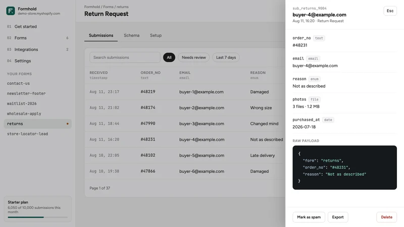 Formhold Custom Forms
