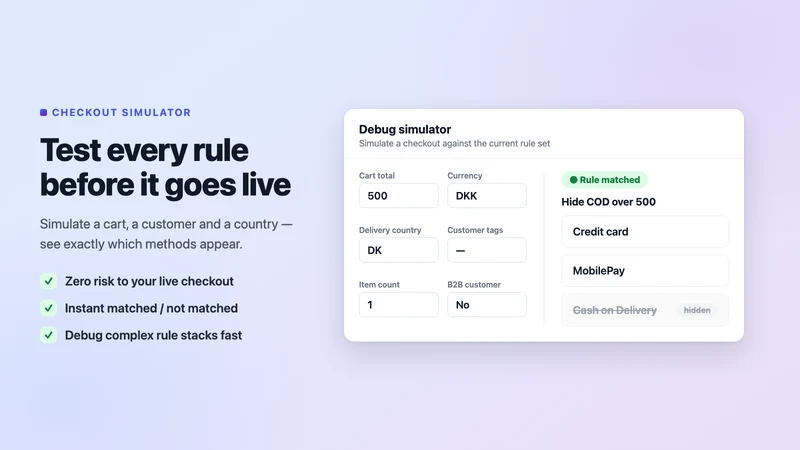 Edition ‑ Hide It; Checkout