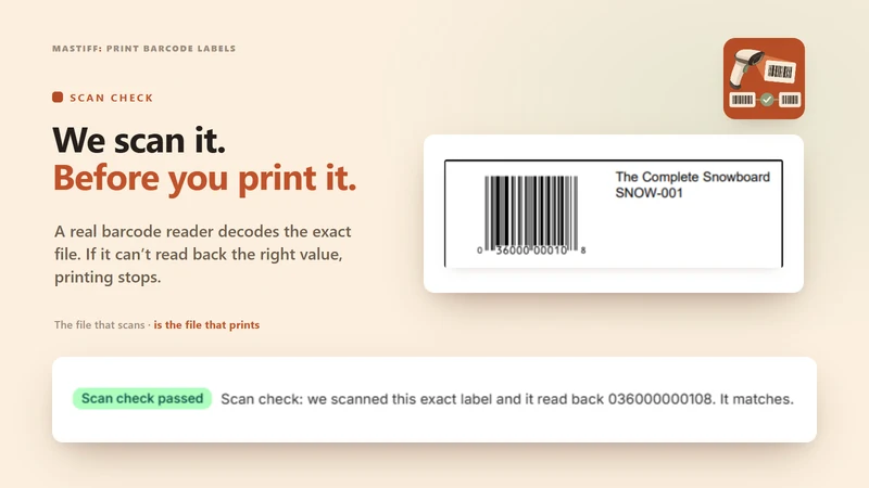 Mastiff: Print Barcode Labels