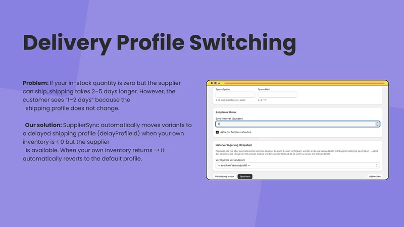 SupplierSync Stock + Oversell