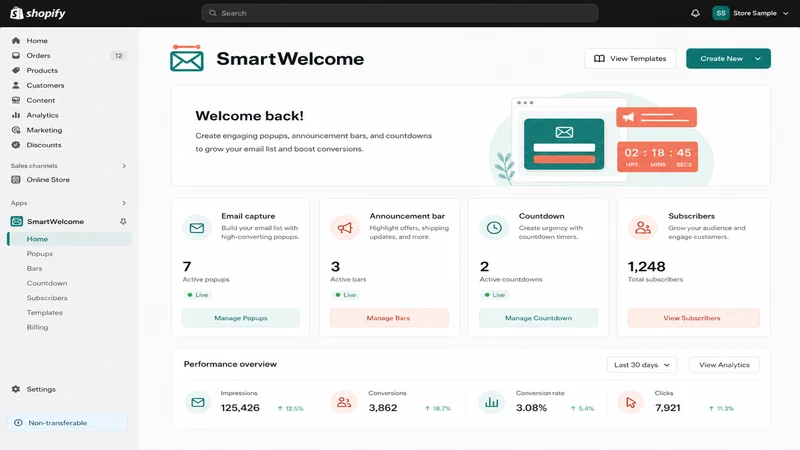 SmartWelcome Email Popups