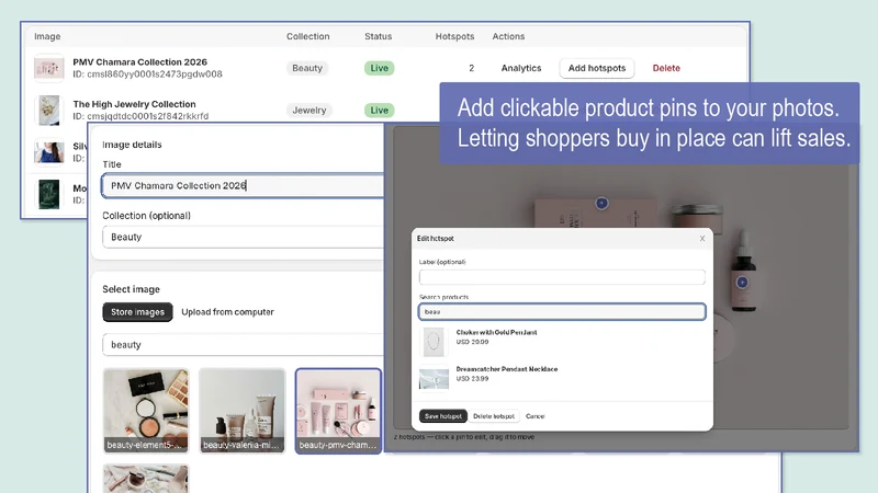 Shoppable Image Product Pins