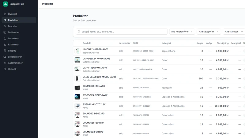 Suppliers Hub