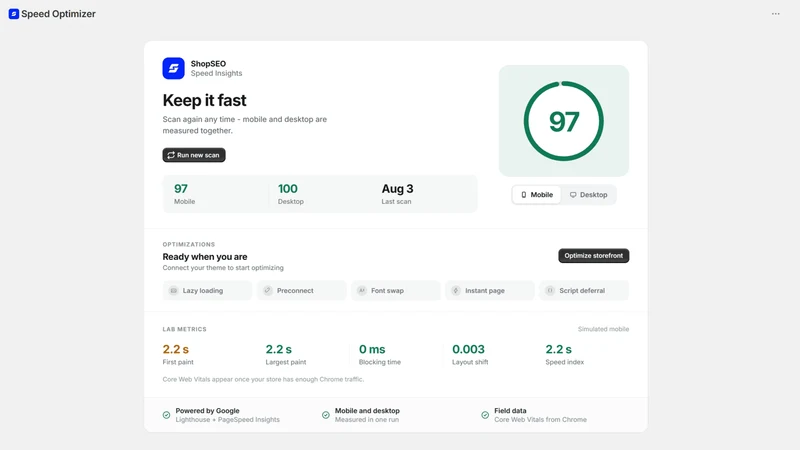 ShopSEO: Speed Optimizer