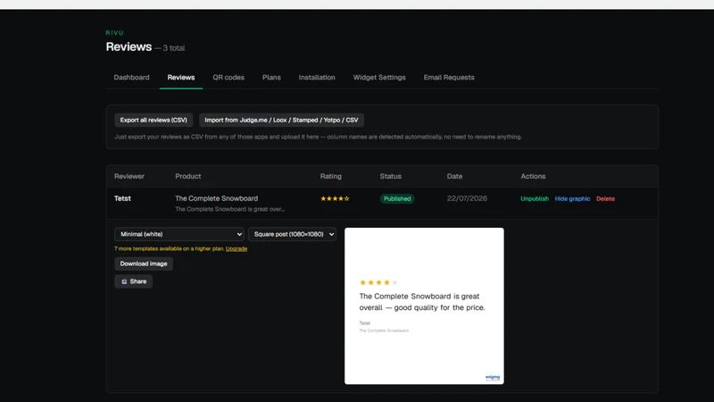 Rivu: QR Code Product Reviews