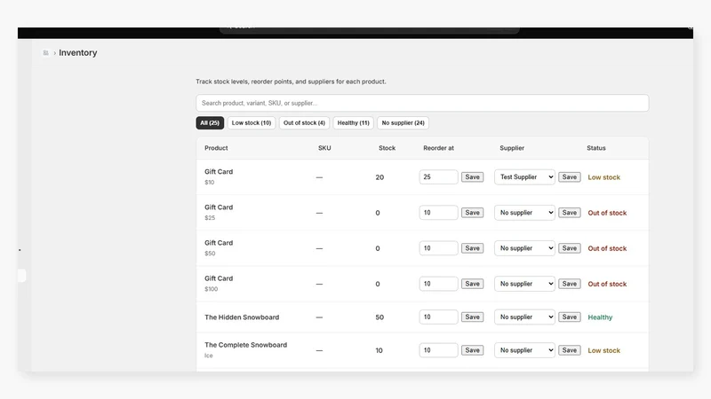 RestockSimple: Purchase Orders