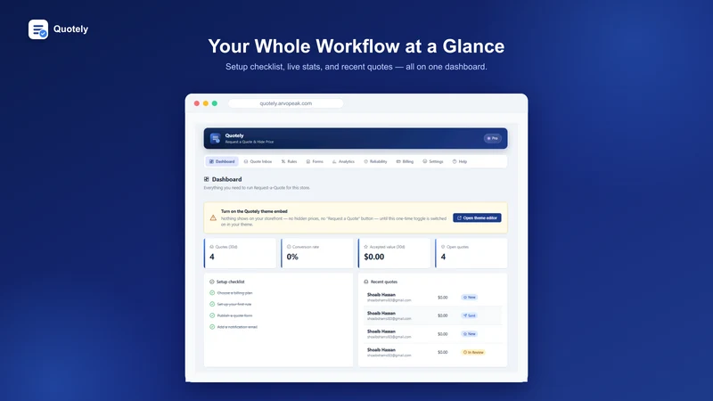 Quotely: Quote & Hide Price