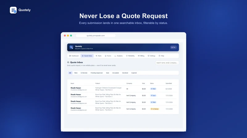 Quotely: Quote & Hide Price