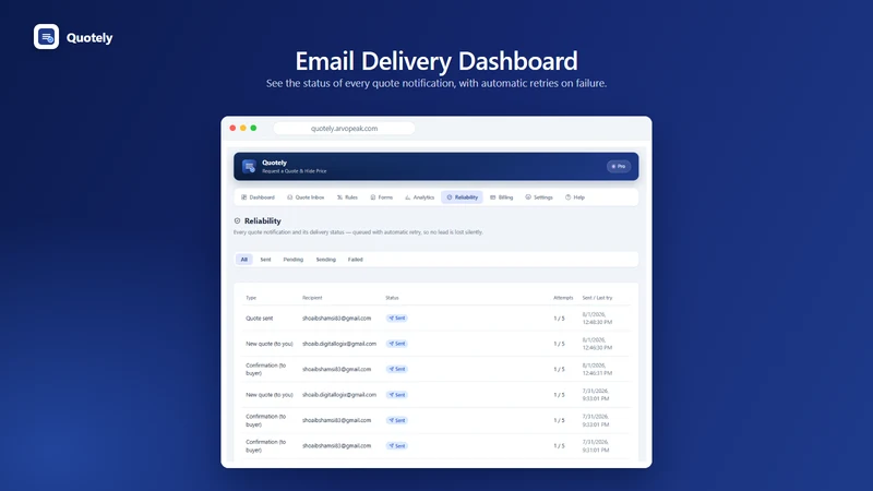 Quotely: Quote & Hide Price