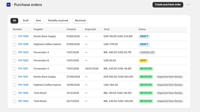 Purveyo ‑ Purchase Orders