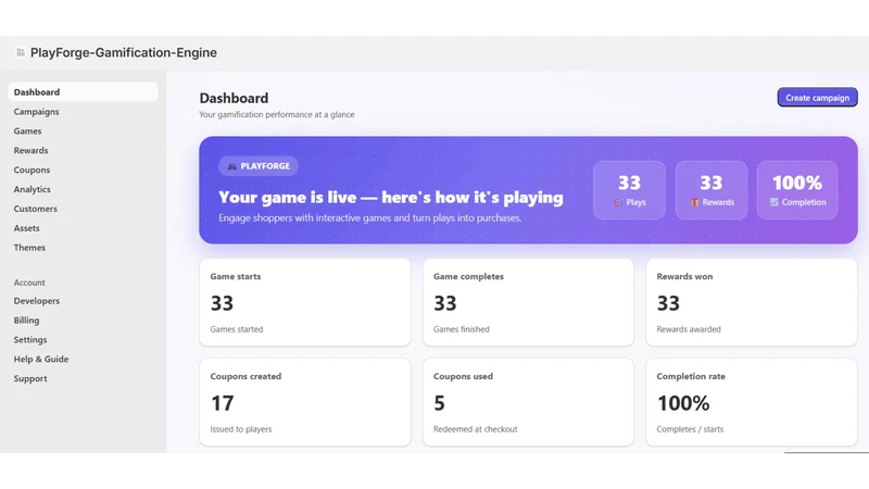 Playforge gamification engine