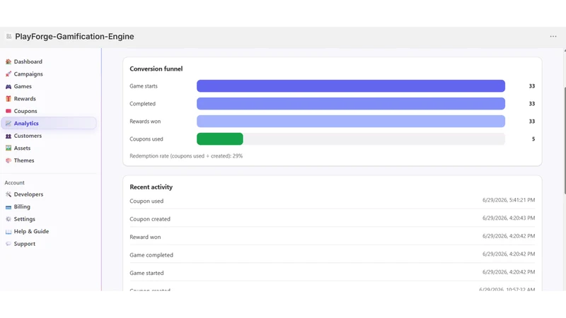 Playforge gamification engine