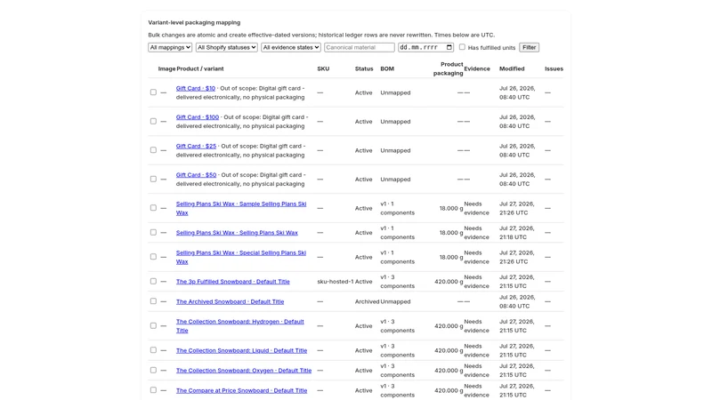 PackRegistry: LUCID Reports