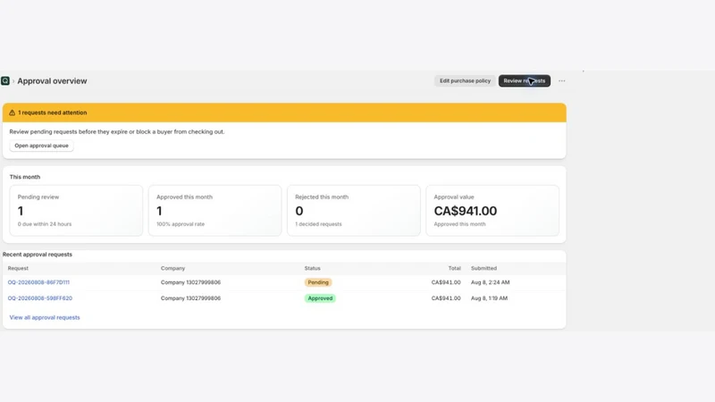 OrderQuorum B2B Approvals