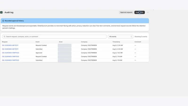 OrderQuorum B2B Approvals