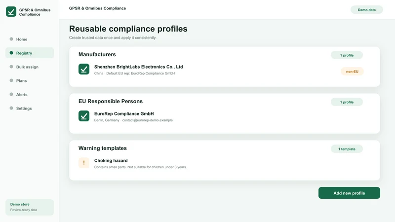 GPSR & Omnibus Compliance