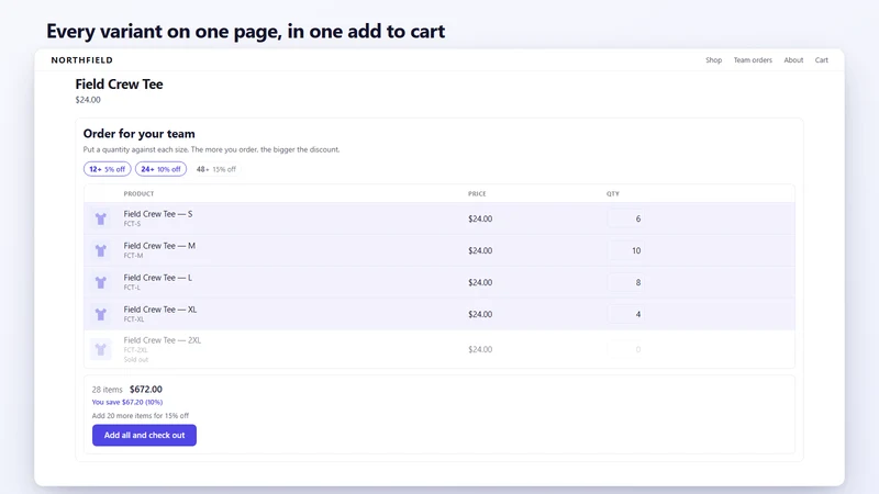 Crate: Bulk Discount Form