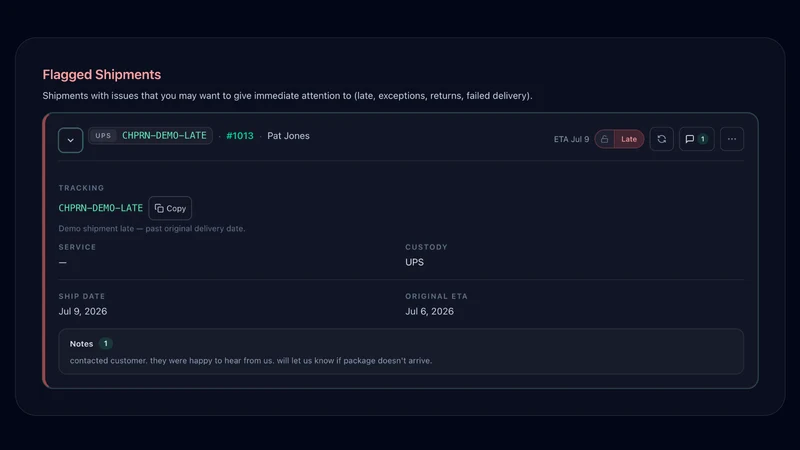 Chaperone: Shipment Alerts