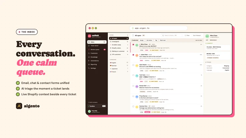 Aigento ‑ AI Helpdesk Solution