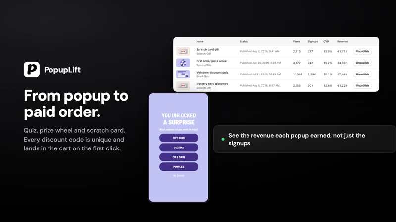 PopUplift Quiz & Wheel Popups