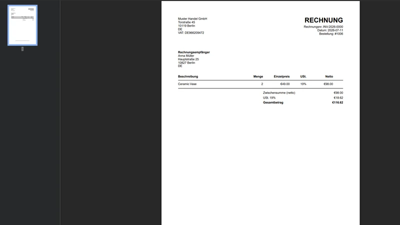 InvoiceFlow ‑ EU Invoice PDF