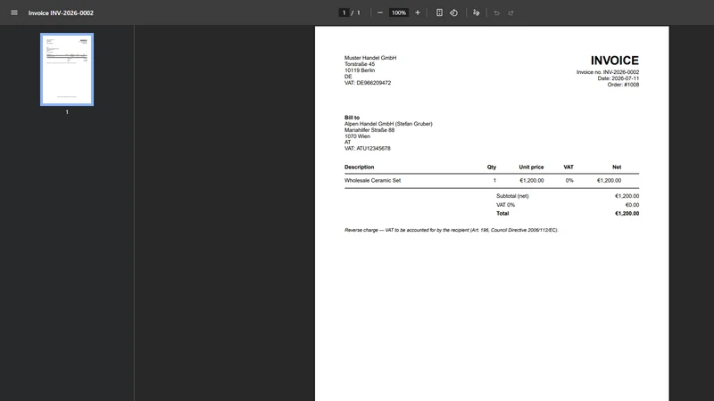 InvoiceFlow ‑ EU Invoice PDF