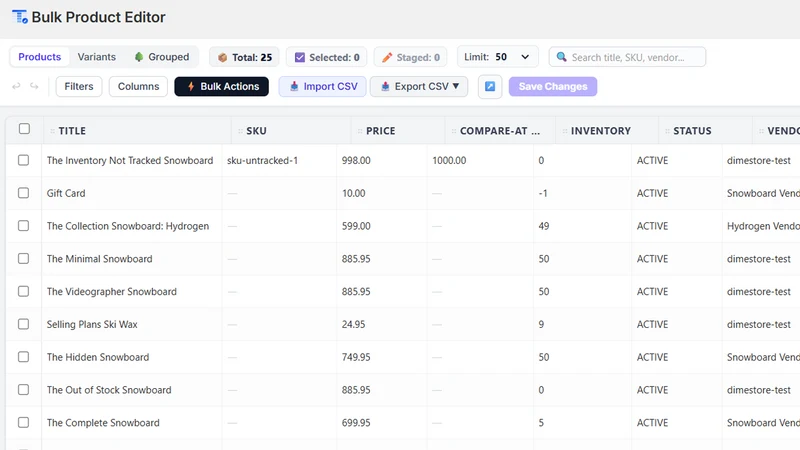Instant Bulk Product Editor