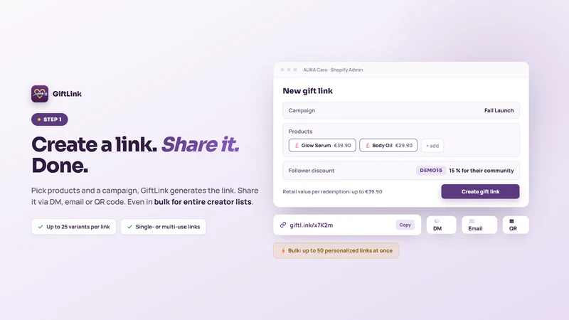 GiftLink ‑ Influencer Gifting