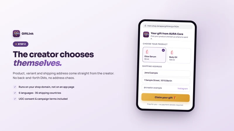 GiftLink ‑ Influencer Gifting