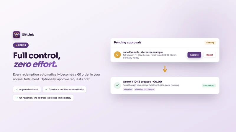 GiftLink ‑ Influencer Gifting