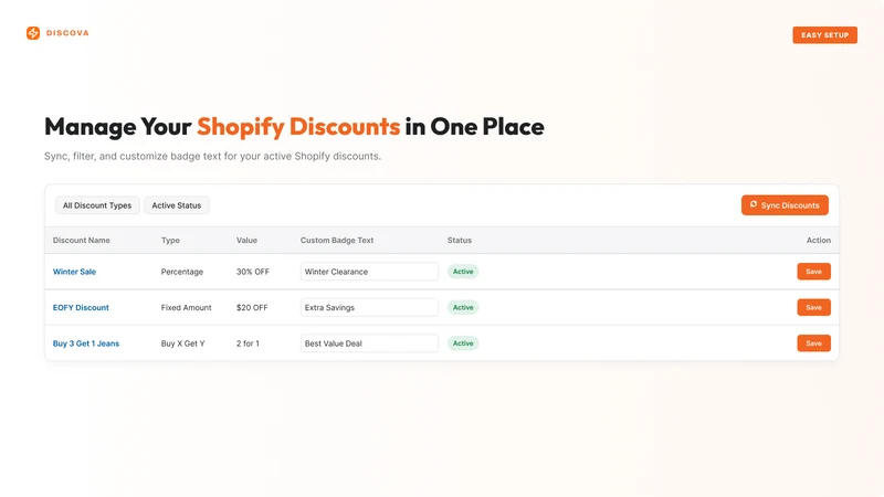 Discova: Discounts Display