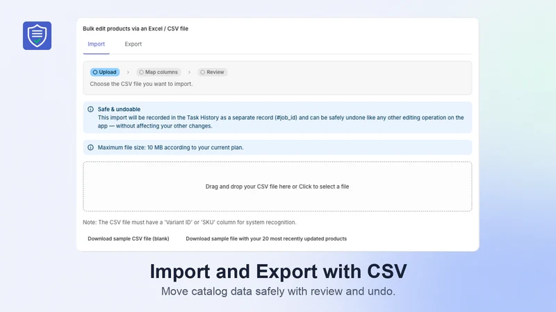 SafeBulk: Product Bulk Editor