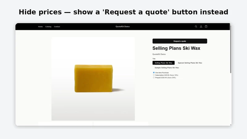 QuoteKit: Quote & Hide Price